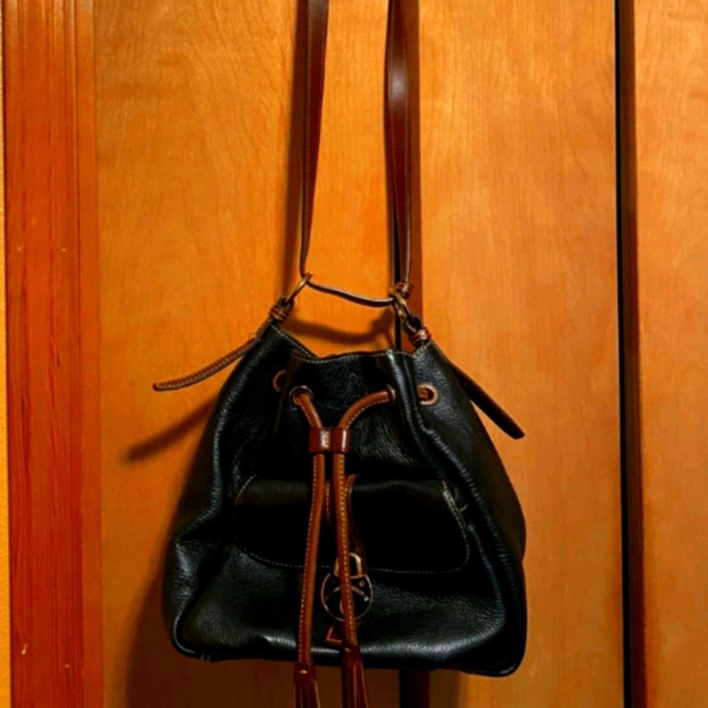 Dooney & Bourke Leather Drawstring Bucket Purse